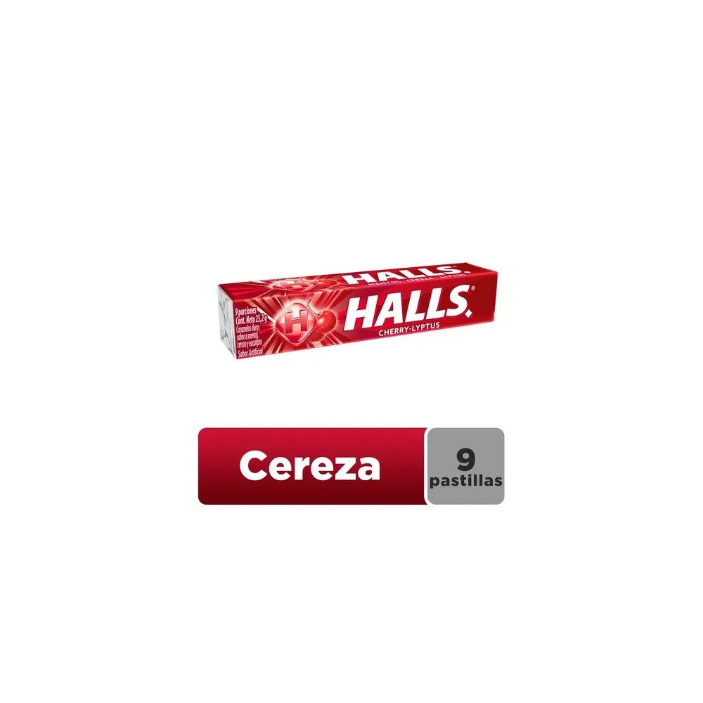 Caramelos HALLS Cereza Paquete 9unidades
