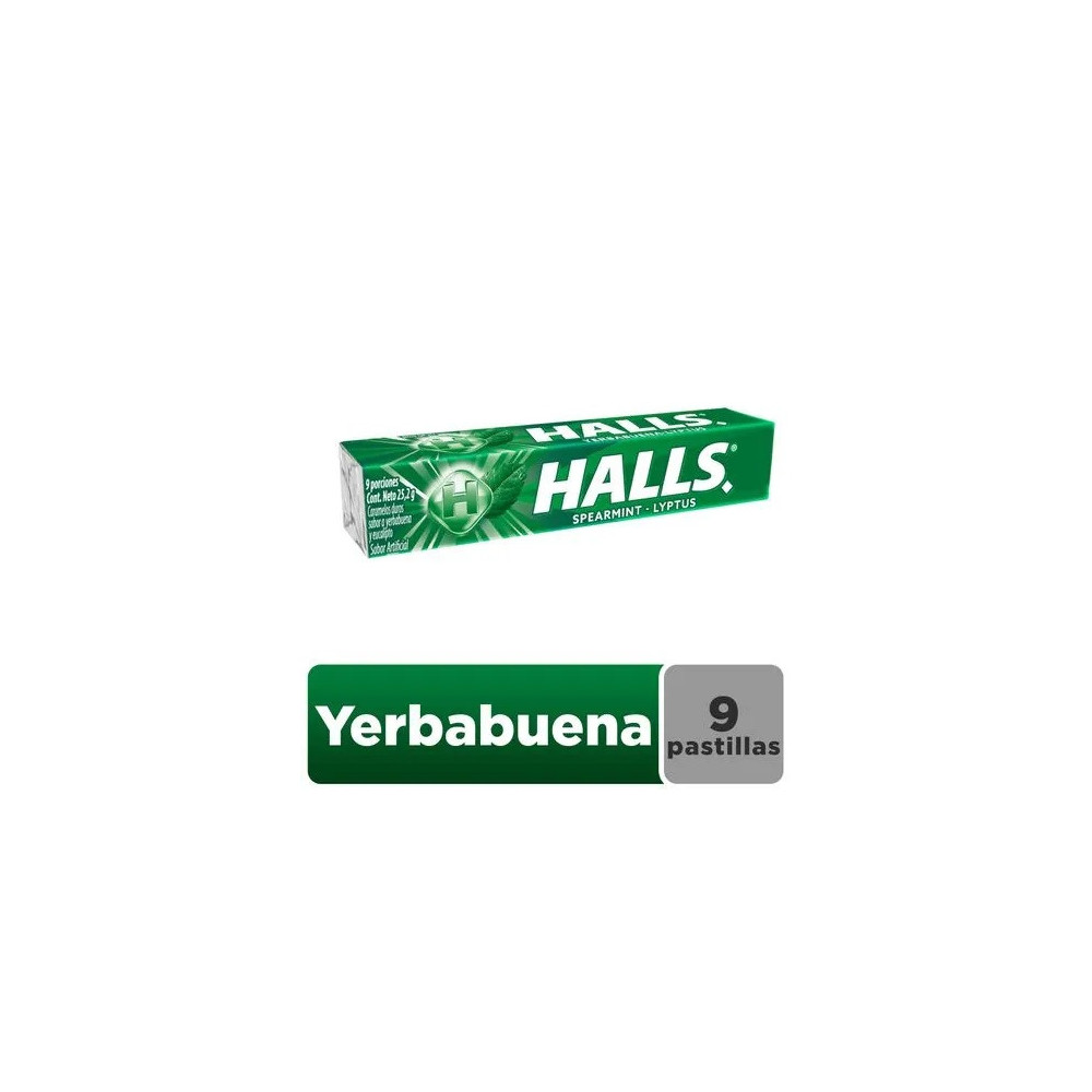 Caramelos HALLS Hierbabuena Paquete 9unidades