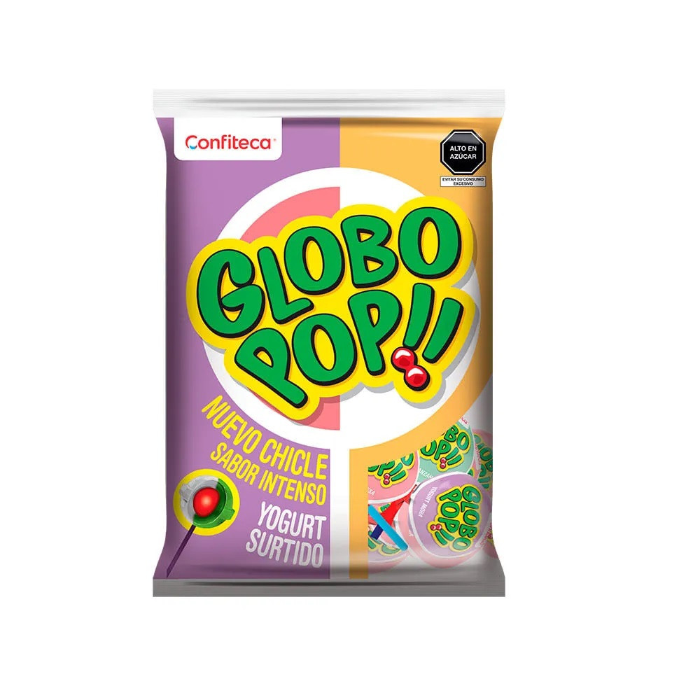 Chupete Globo Pop Yogurt Surtido Bolsa 24 Unidades Chupete Globo Pop Yogurt Surtido Bolsa 24 Unidades