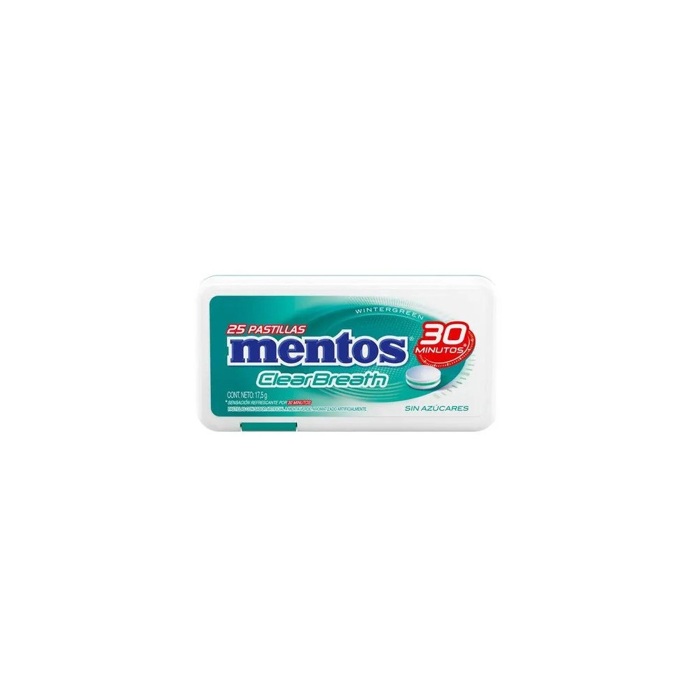 Pastillas de Menta MENTOS Clearbreath Wintergreen Paquete 17.5g Pastillas de Menta MENTOS Clearbreath Wintergreen Paquete 17.5g