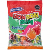 Chupetes BOM BOM BUM con Chicle sabores Surtidos Bolsa 456g