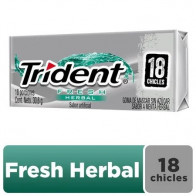 Chicle TRIDENT Sin Azúcar sabor Menta Herbal Envase 18unidades
