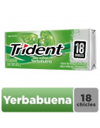 Chicle TRIDENT Sin Azúcar sabor Hierbabuena Envase 18unidades