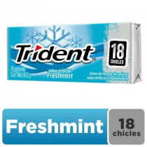 Chicle TRIDENT Sin Azúcar sabor Menta Fresca Envase 18unidades