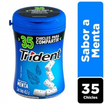 Chicle TRIDENT Botella Sin Azúcar sabor Menta Envase 35unidades