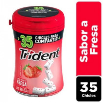 Chicle TRIDENT Botella Sin Azúcar sabor Fresa Envase 35unidades
