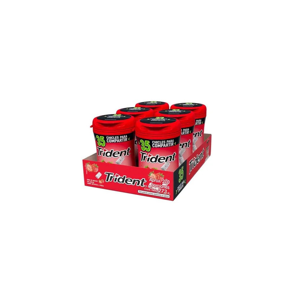 Goma de Mascar sin Azúcar TRIDENT Fresa 6un x45.5g