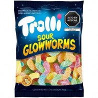 Gomas Dulces TROLLI SOUR GLOWWORMS sabores Surtidos Bolsa 100g