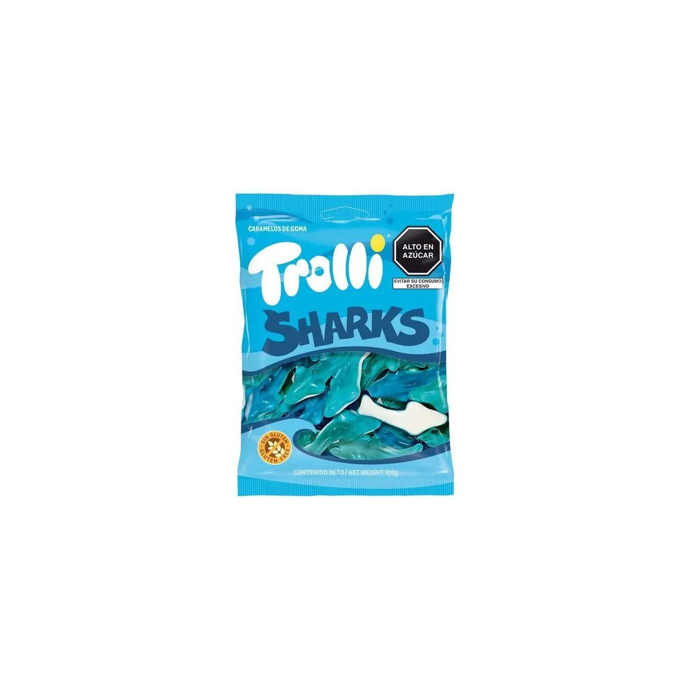 Gomas Dulces TROLLI GUMMI SHARKS sabores Surtidos Bolsa 100g