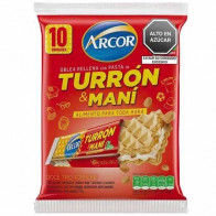 Turrón y Maní ARCOR Oblea Rellena Bolsa 10unidades