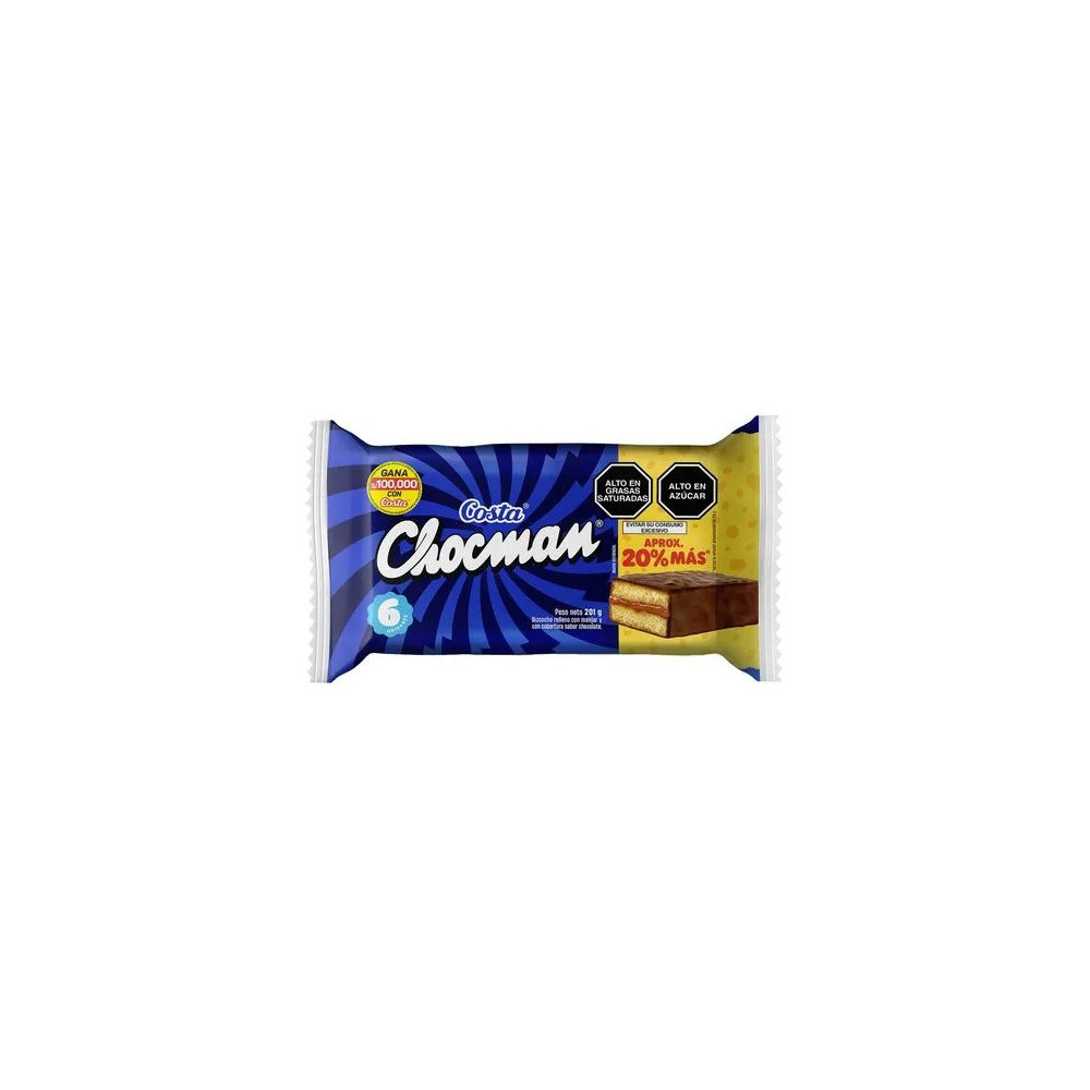 Bizcocho Relleno con Manjar CHOCMAN Paquete 6unidades