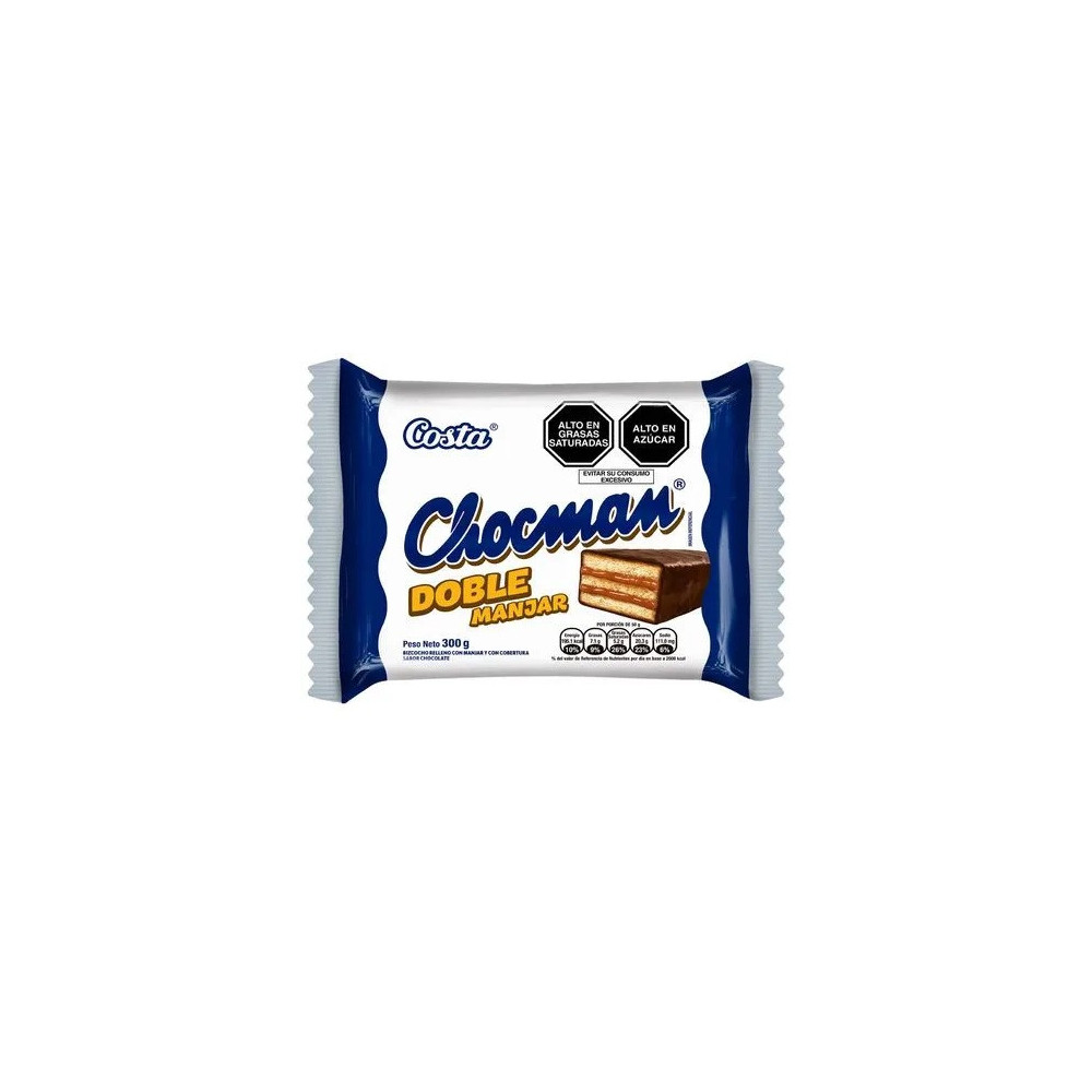 Bizcocho Relleno con Doble Manjar COSTA Chocman Bolsa 6unidades