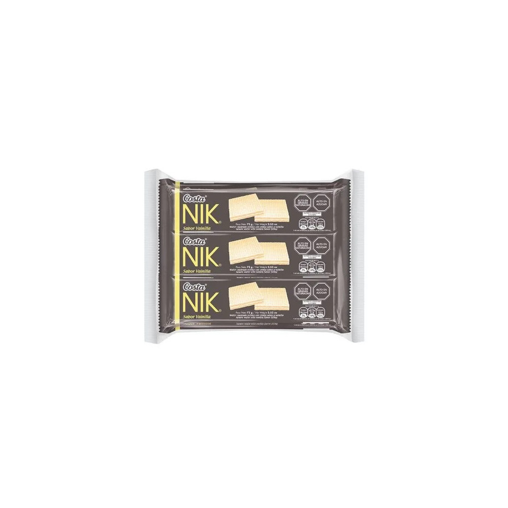 Wafer COSTA Nik Sabor a Vainilla Bolsa 72g Paquete 6unidades