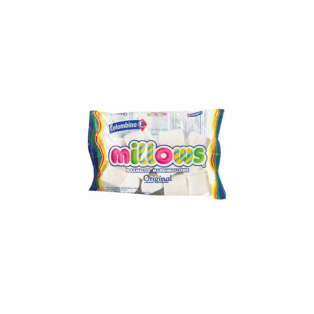 Marshmallow COLOMBINA Millows sabores frutados forma de arcoiris Bolsa 145Gr