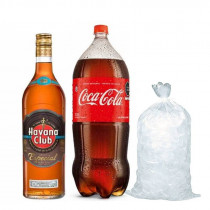 COMBO 24 Ron Havana club especial 1L + coca cola 3L + hielo
