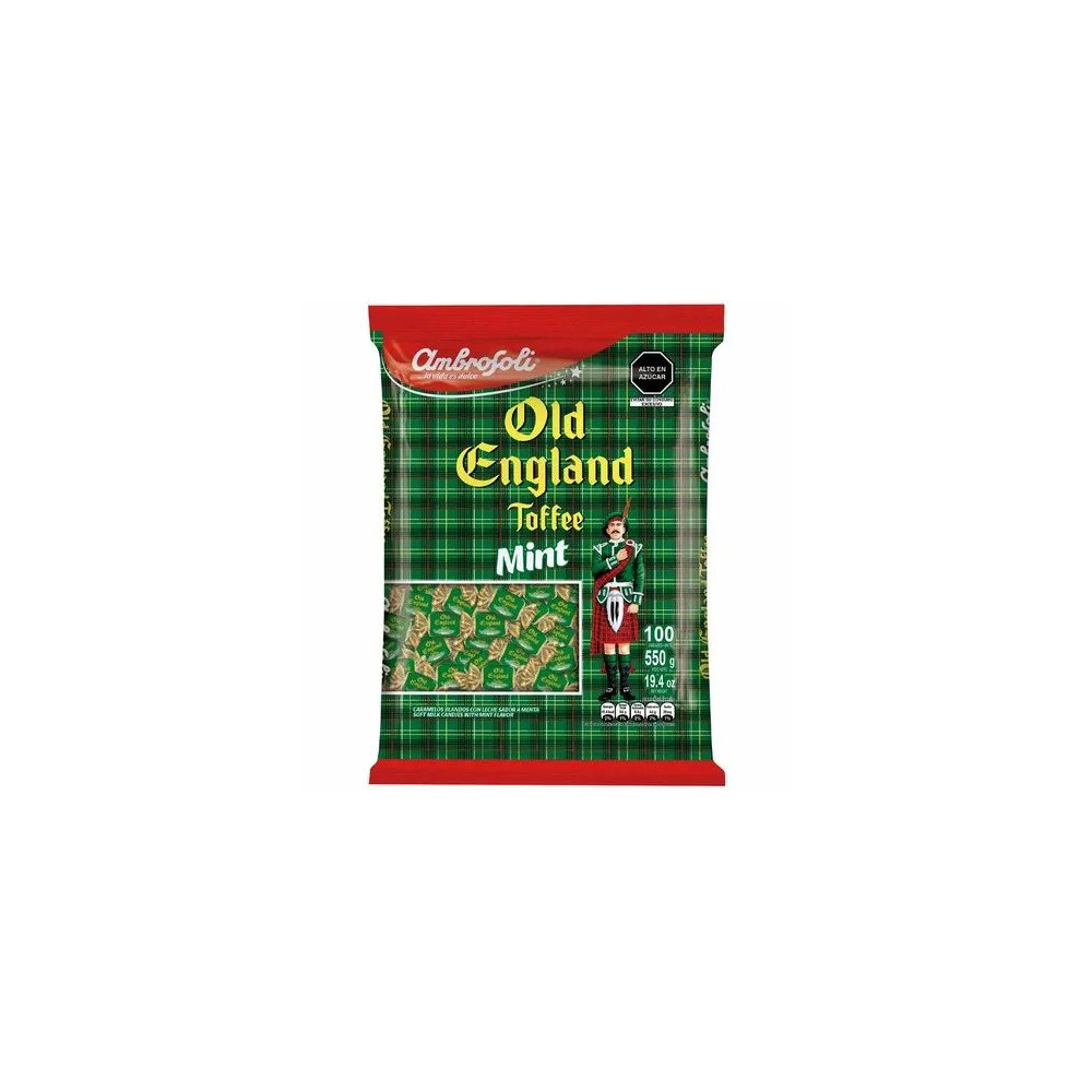 Toffee AMBROSOLI Old England Toffee Mint Bolsa 550g Toffee AMBROSOLI Old England Toffee Mint Bolsa 550g