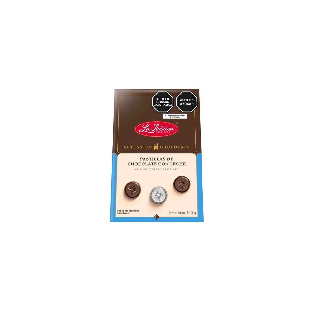 Chocolate LA IBÉRICA PASTILLAS DE LECHE De leche en pastillas Caja 150g