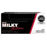 Chocolate LA IBÉRICA Mini Milky Sin Azúcar Barra 20g Caja 20unidades