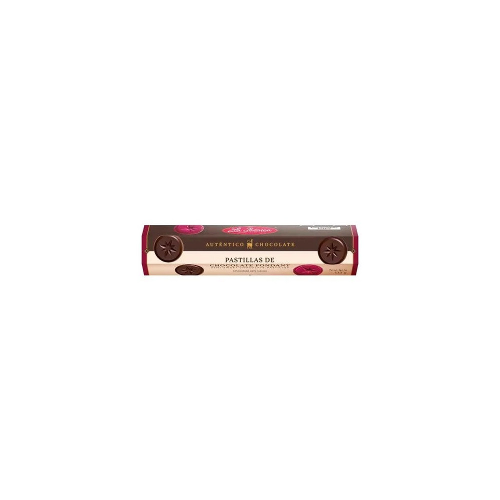 Chocolate LA IBÉRICA PASTILLAS FONDANDT Semi dulce sin leche Caja 100g