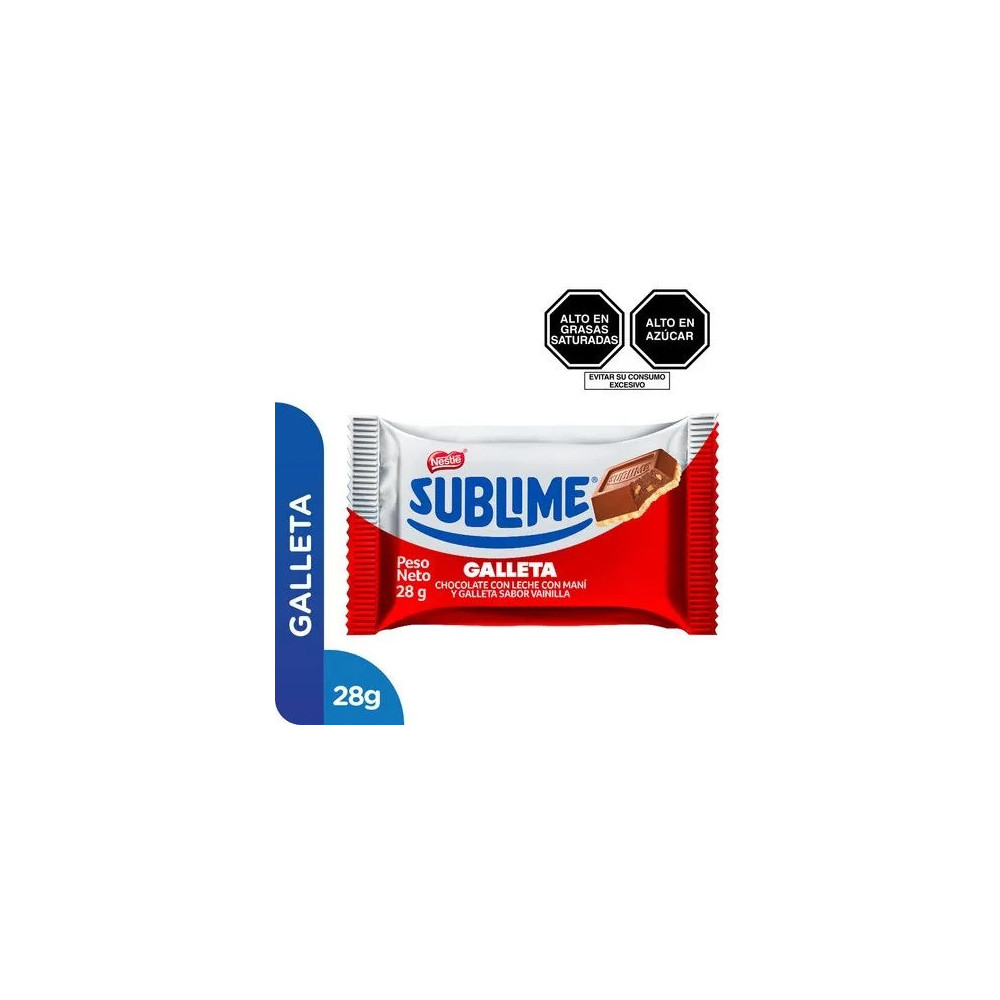 Chocolate SUBLIME Galleta y con Maní Empaque 28g Chocolate SUBLIME Galleta y con Maní Empaque 28g
