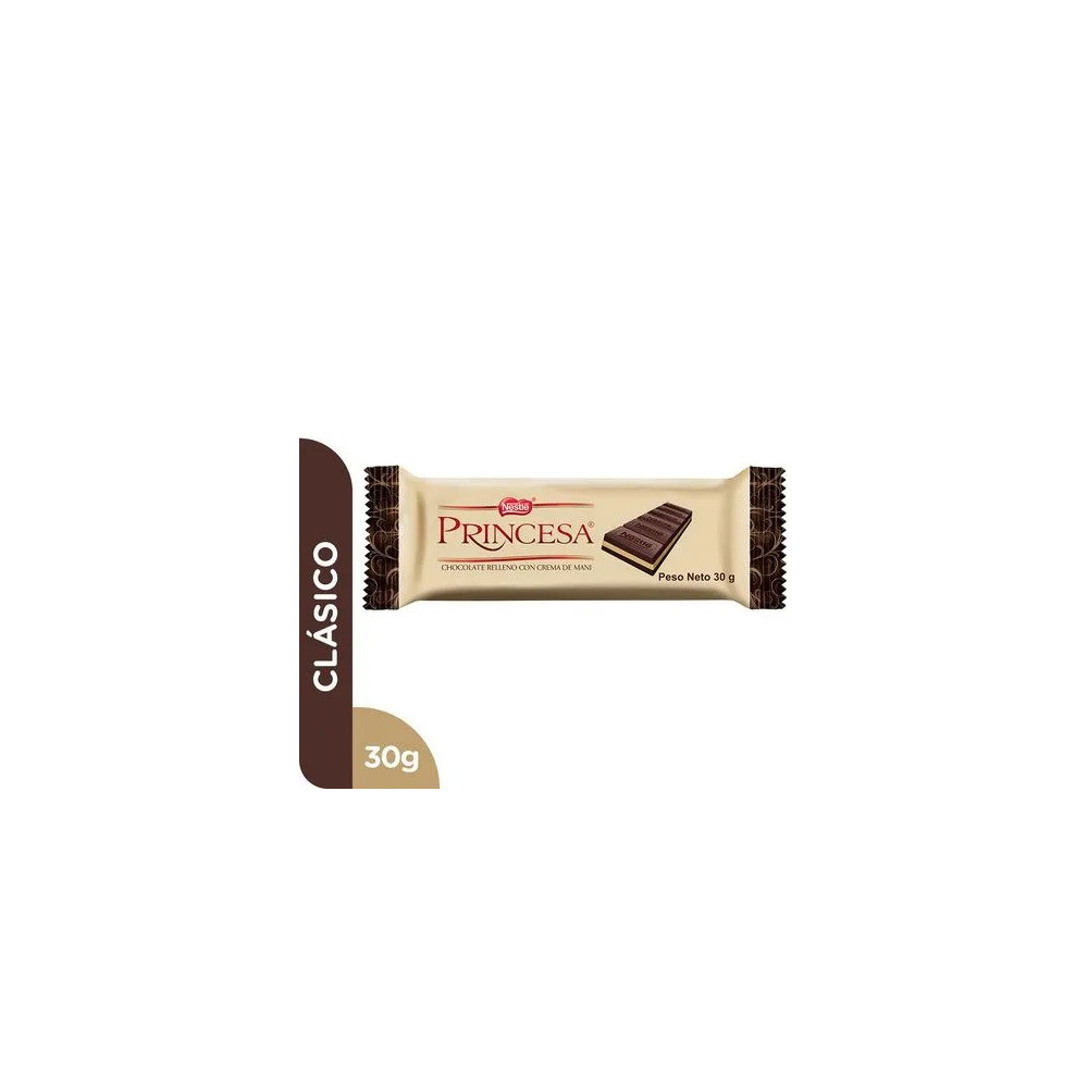 Chocolate PRINCESA Relleno con Crema de Maní Empaque 30g