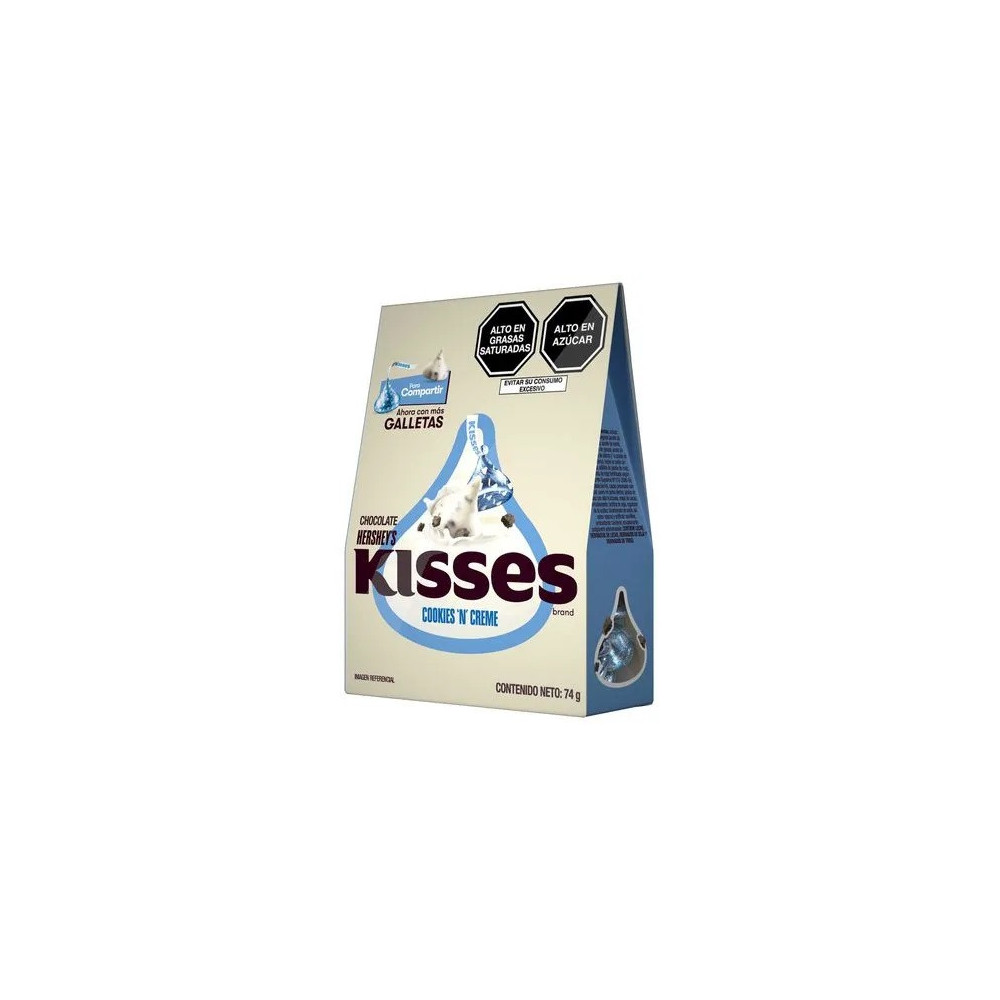 Chocolate HERSHEY'S Kisses Cookies Cream Caja 74g