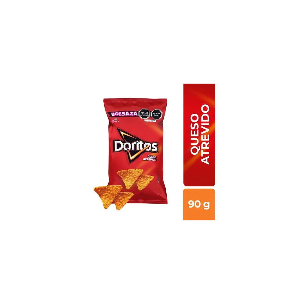 Tortillas de Maíz DORITOS Queso Atrevido Bolsa 90g Tortillas de Maíz DORITOS Queso Atrevido Bolsa 90g
