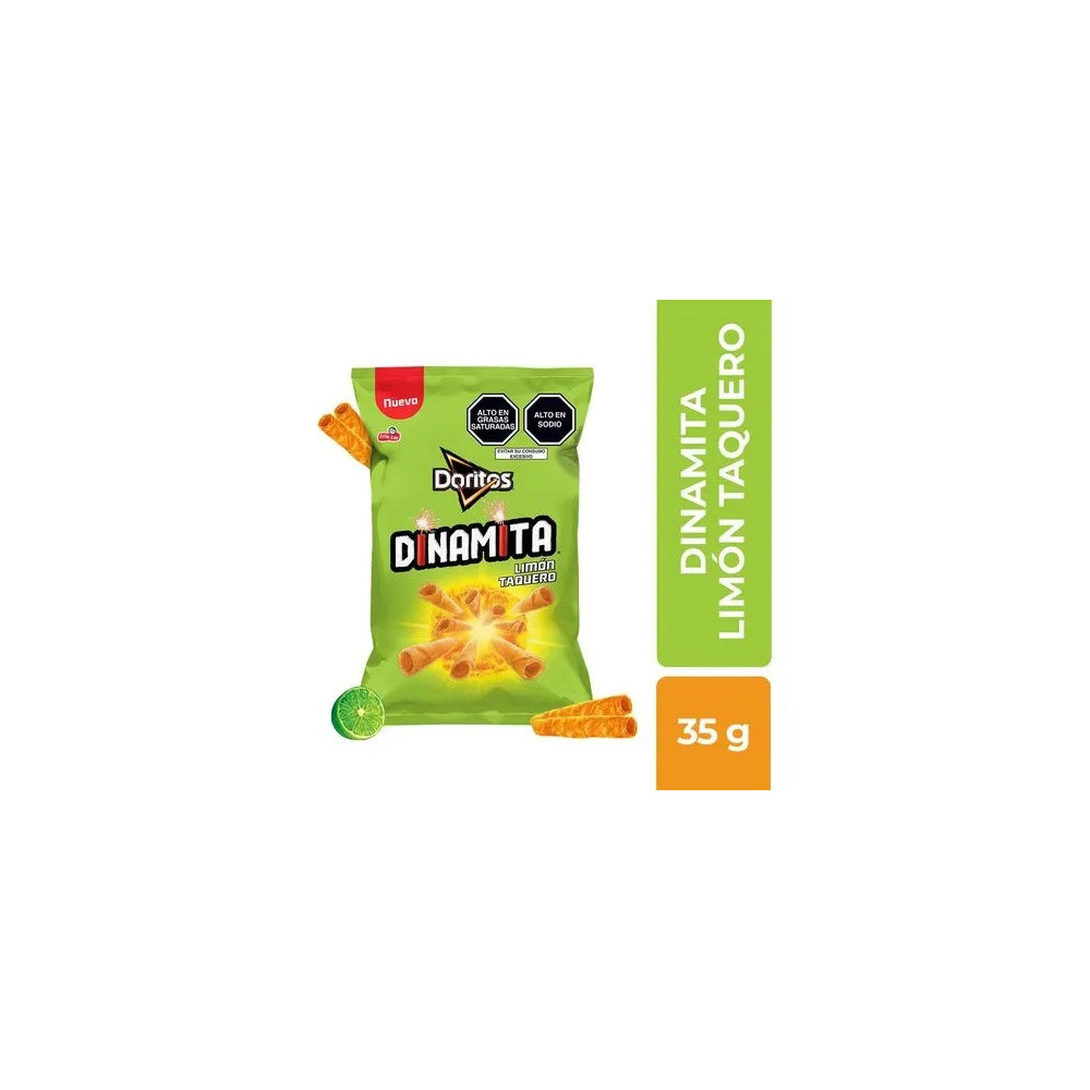 Tortillas de Maíz DORITOS Dinamita Limón Taquero Bolsa 35g Tortillas de Maíz DORITOS Dinamita Limón Taquero Bolsa 35g