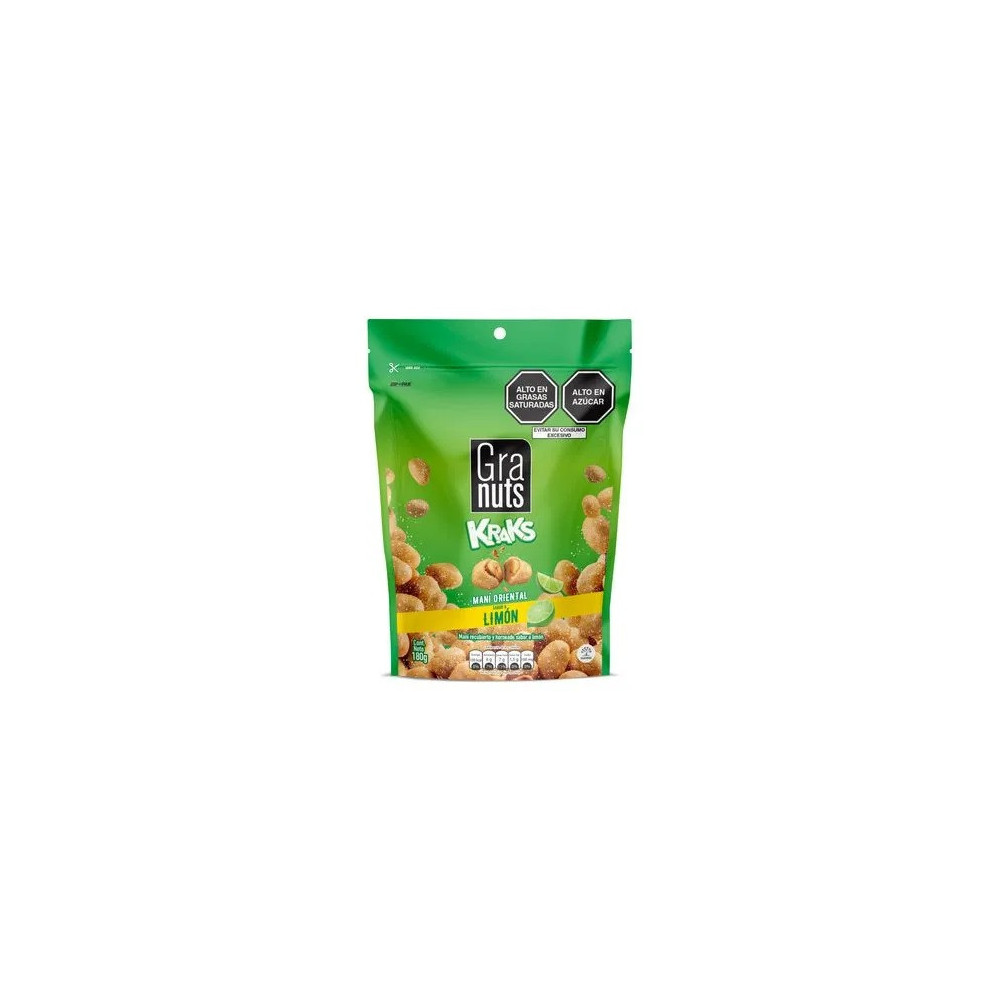 Maní Oriental Sabor a Limón GRANUTS Kraks Doypack 180g Maní Oriental Sabor a Limón GRANUTS Kraks Doypack 180g