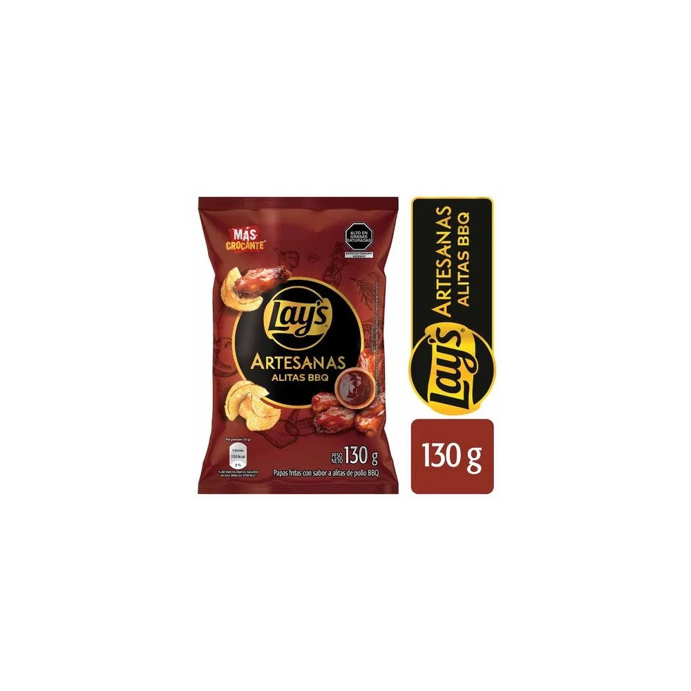 Papas LAY'S Artesanas Alitas BBQ Bolsa 130g Papas LAY'S Artesanas Alitas BBQ Bolsa 130g