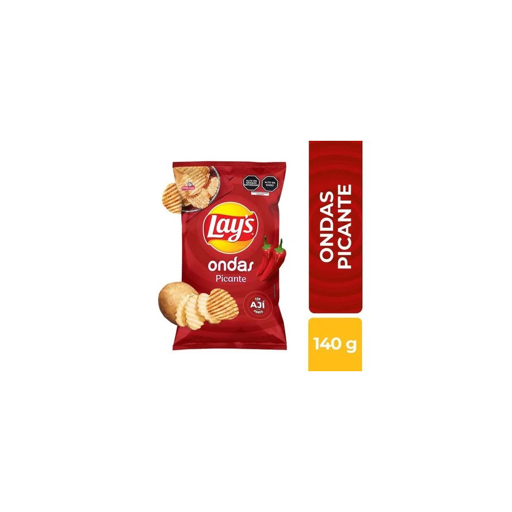 Papas LAY'S Ondas Picante Bolsa 140g Papas LAY'S Ondas Picante Bolsa 140g