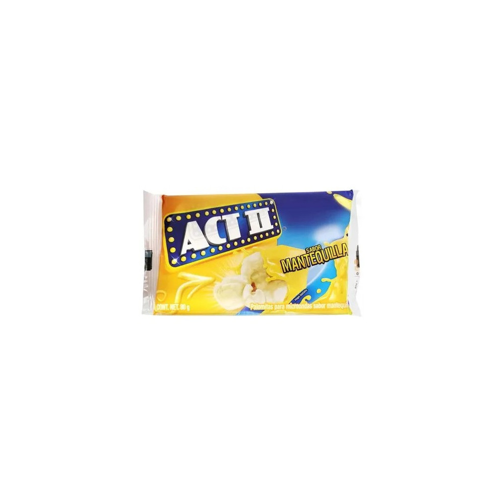 Canchita para Microondas ACT II con Mantequilla Bolsa 80g Canchita para Microondas ACT II con Mantequilla Bolsa 80g