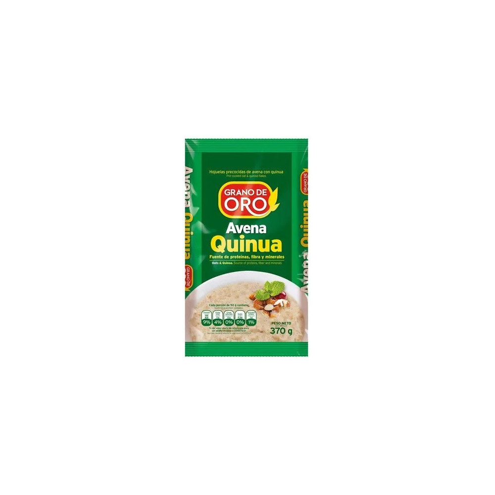 Quinua Avena GRANO DE ORO Hojuelas Precocidas Bolsa 370g Quinua Avena GRANO DE ORO Hojuelas Precocidas Bolsa 370g