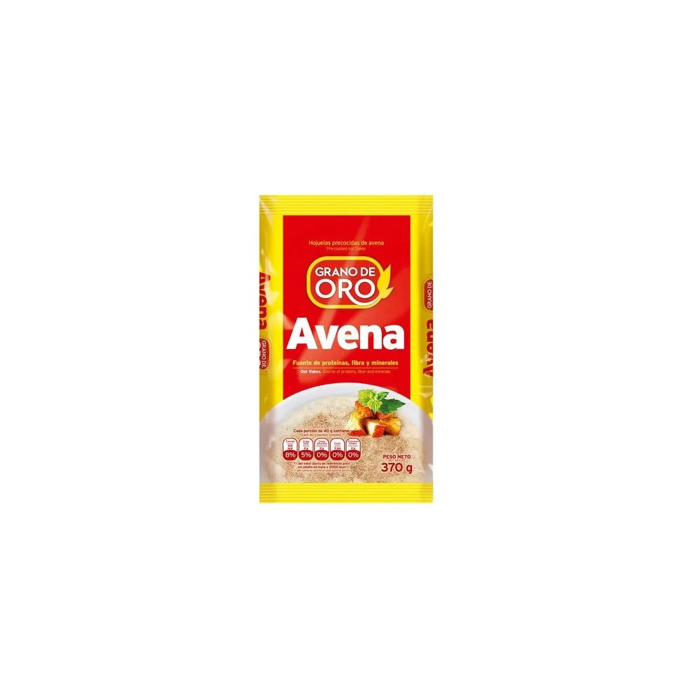 Avena GRANO DE ORO Hojuelas Precocidas Bolsa 370g Avena GRANO DE ORO Hojuelas Precocidas Bolsa 370g
