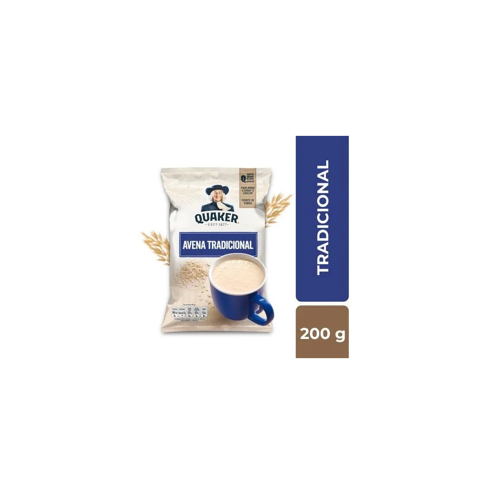 Avena QUAKER Tradicional Bolsa 200g Avena QUAKER Tradicional Bolsa 200g