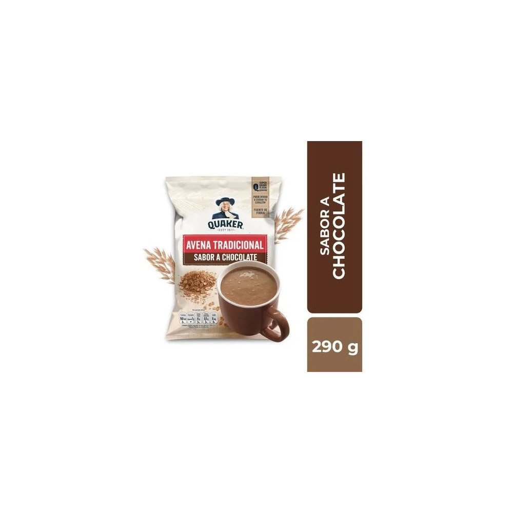 Avena QUAKER con sabor a Chocolate Bolsa 290g