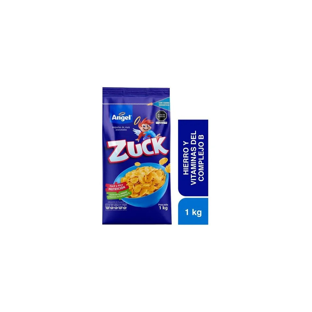 Cereal ÁNGEL Zuck Hojuelas de Maíz Azucaradas Bolsa 1Kg