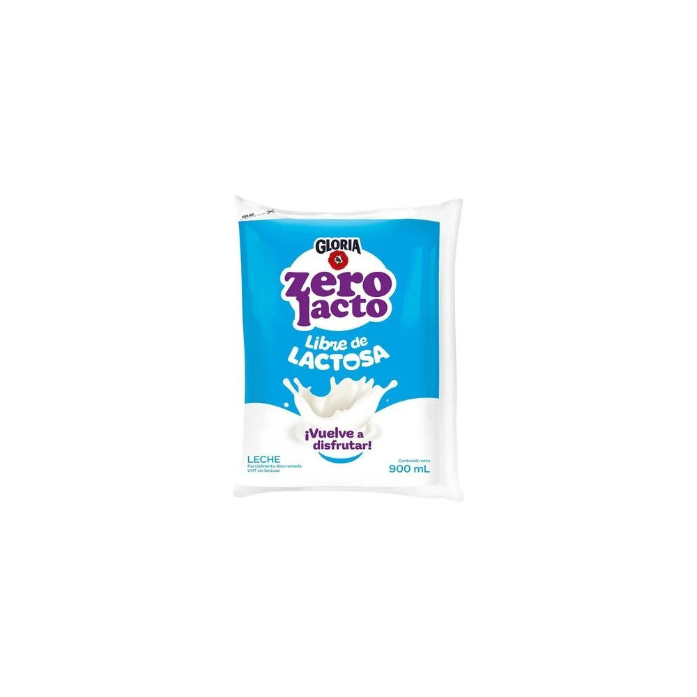 Leche UHT sin Lactosa GLORIA Zero Bolsa 900ml