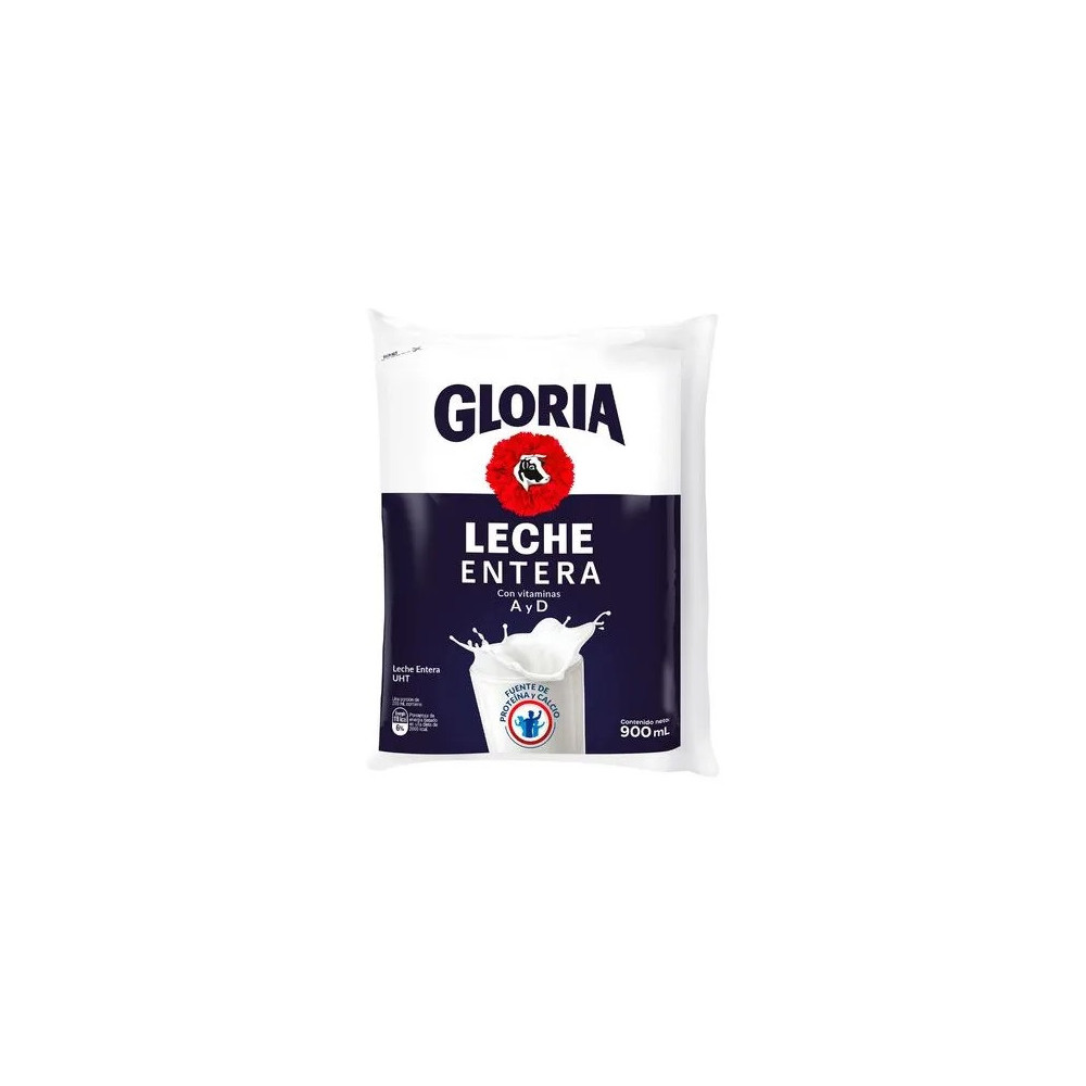 Leche GLORIA UHT Entera Bolsa 900ml