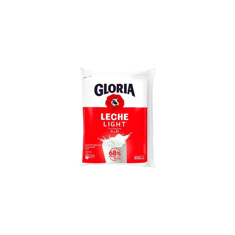 Leche GLORIA UHT Light Bolsa 900ml