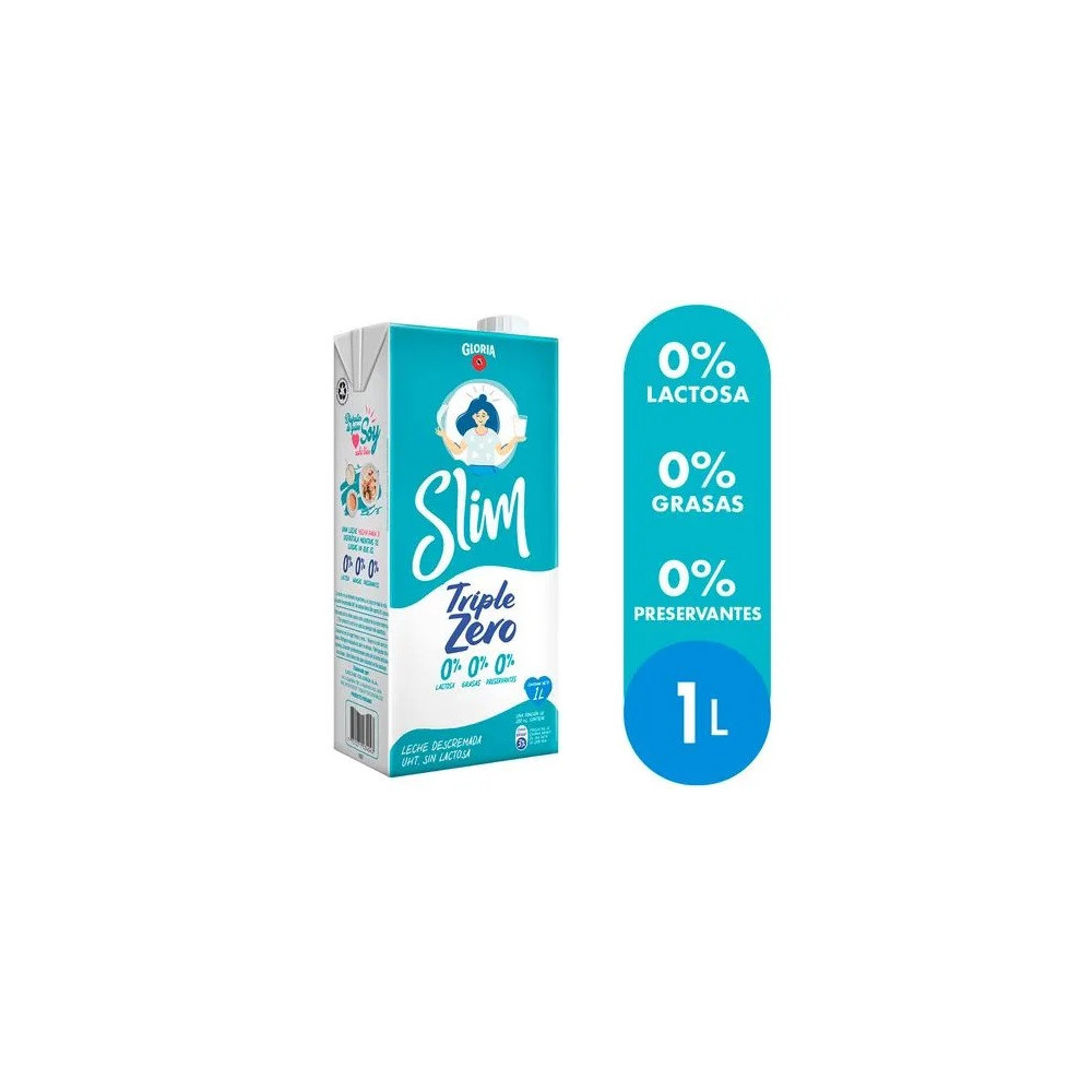 Leche Descremada GLORIA Slim UHT Triple Zero Caja 1L