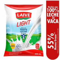 Leche UHT LAIVE Entera Light Bolsa 900ml
