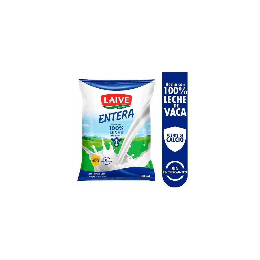 Leche UHT LAIVE Entera Bolsa 900ml Leche UHT LAIVE Entera Bolsa 900ml