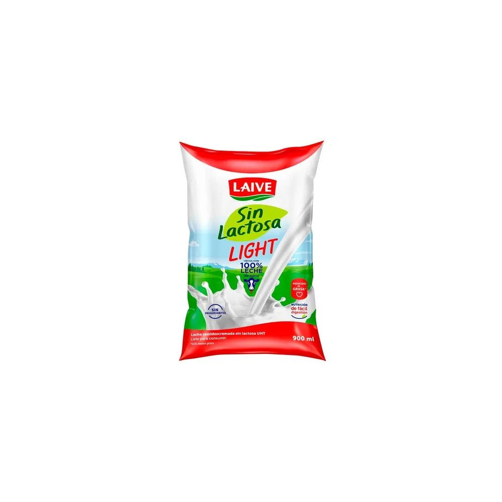 Leche UHT LAIVE Light sin Lactosa Bolsa 900ml