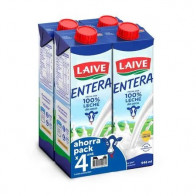 Leche Entera LAIVE UHT Caja 946ml Paquete 4unidades