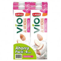 Bebida Almendra sin Endulzar LAIVE Vio Caja 946ml Paquete 4unidades