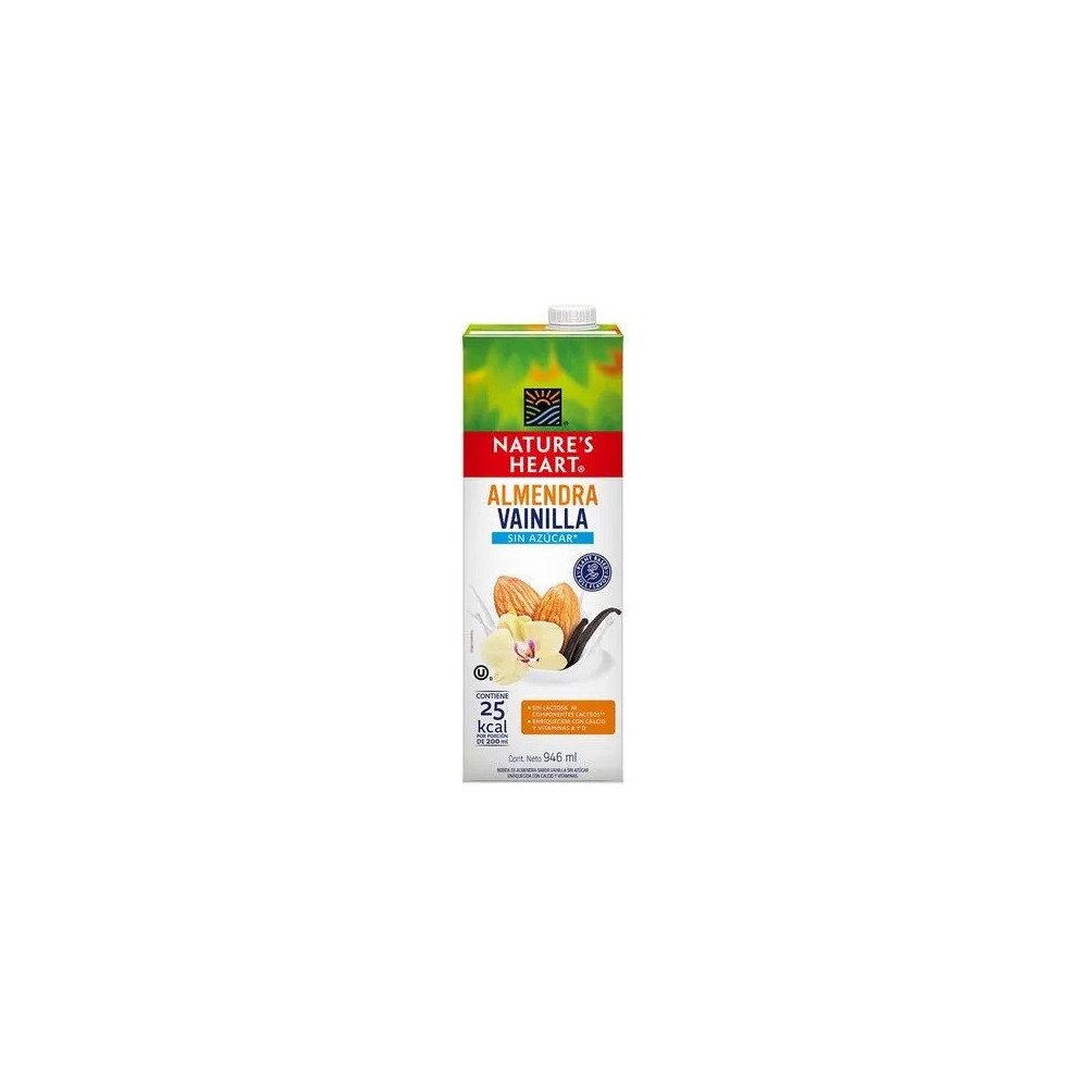 Bebida de Almendra NATURE'S HEART Vainilla Sin Azúcar Caja 946ml
