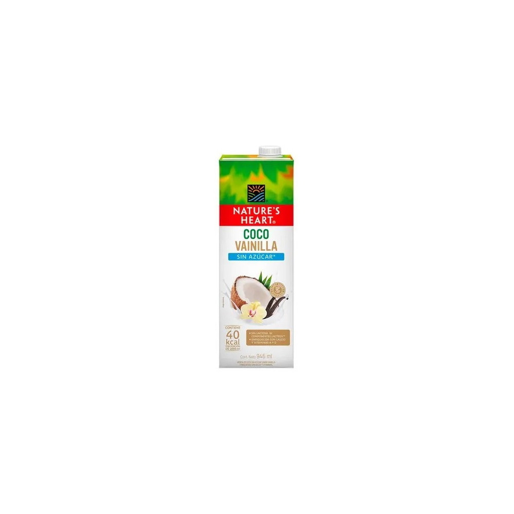 Bebida de Coco y Vainilla NATURE'S HEART sin Azúcar Caja 946ml Bebida de Coco y Vainilla NATURE'S HEART sin Azúcar Caja 946ml