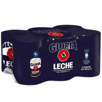 Leche Reconstituida Entera GLORIA Lata 390g Paquete 6unidades