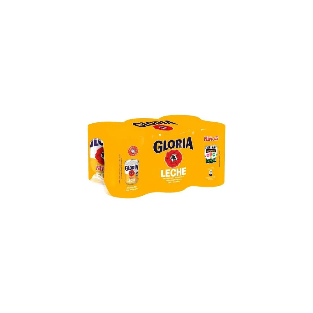 Leche GLORIA Niños Lata 390g Paquete 6unidades